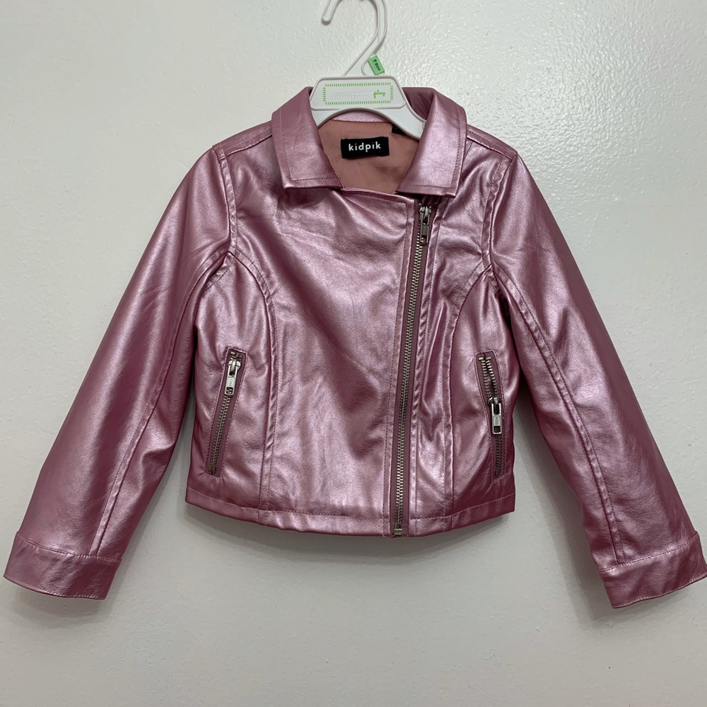 Pink faux leather jacket